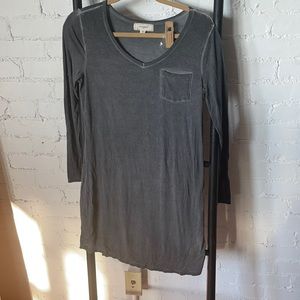Charcoal grey long sleeve t shirt dress